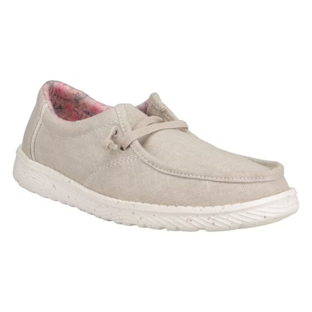 NWT Eddie Bauer Womens Canvas Loafer Taupe Beige Slip On Shoes Size 10